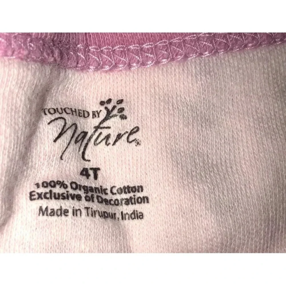 Touched by Nature girls Sz 4T 4 Toddler Pink‎ Organic Cotton Dress Short Sleeve